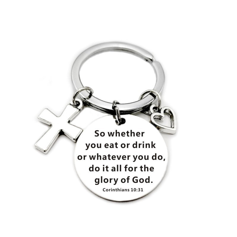 Christian Bible Scripture Charms Keychain