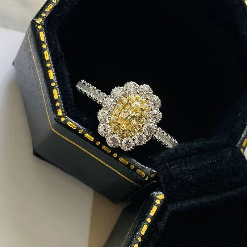 Oval Diamond Chic,Yellow Diamond Ring