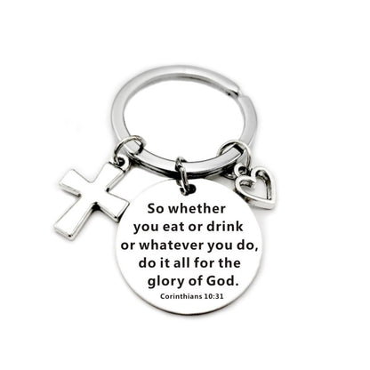 Christian Bible Scripture Charms Keychain