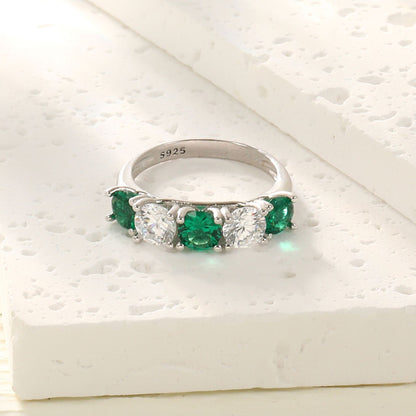 Vintage Emerald Zircon Ring For Women