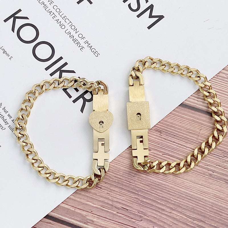 Bracelet Couple Cadenas & Clé Tu détiens la clé de mon cœur