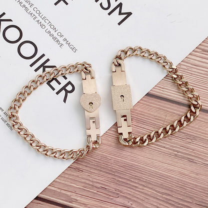 Bracelet Couple Cadenas & Clé Tu détiens la clé de mon cœur