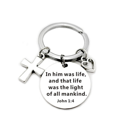 Christian Bible Scripture Charms Keychain