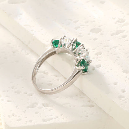 Vintage Emerald Zircon Ring For Women