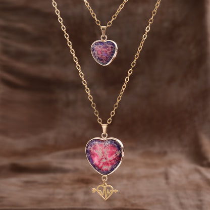 Pendant Double Chain Necklace Valentine's Day