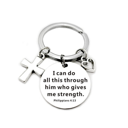 Christian Bible Scripture Charms Keychain