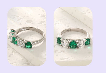 Vintage Emerald Zircon Ring For Women