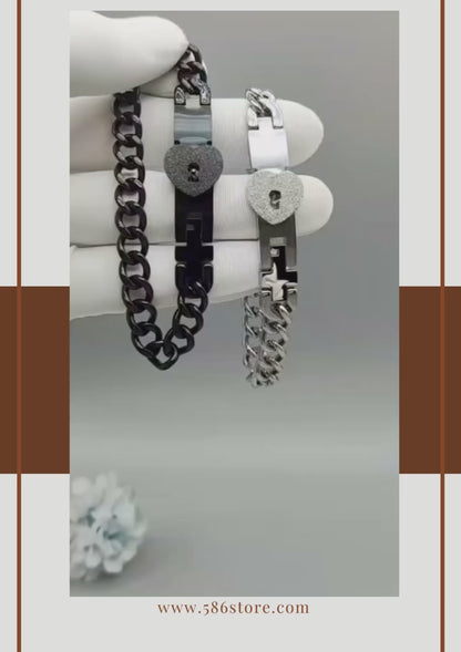 Bracelet Couple Cadenas & Clé Tu détiens la clé de mon cœur